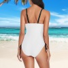 Women Drawstring Side One-Piece Swimsuit