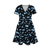 Short-Sleeved Crossover Dress