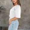Custom Individualized V-Neck Knotted Hem Blouse Tops