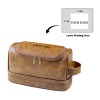 Yellow Brown PU Toiletry Bag (Top Custom)（Made In USA）