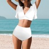 Women's Ruffle Sleeve High-Waisted Bikini Set