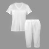 Custom Specialized Women's V-Neck Short Sleeve&Capri Pants Pocket Pajama Sets