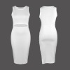 Custom Specialized Crew Neck Side Slit Cut Out Sleeveless Bodycon Dress
