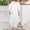 Custom Specialized Women's Button Long Sleeve Shirt Dress