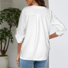 Custom Specialized Women's V-Neck Cuffed Sleeve Blouse Tops