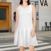 All-Over Print Women's Sleeveless Patchwork Pleated Hem Dress
