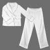 Custom Personalized Women's Long Sleeve Tie Waist Pocket Flannel Pajama Set