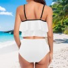 Women's High Waisted Double Ruffle Bikini Set