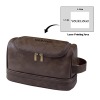 Dark Brown PU Toiletry Bag (Top Custom)(Made In USA)