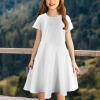 Custom Personalized Short Sleeve Flowy Hem Girls Dress