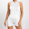 Custom Individualized Sleeveless Half Zipper Bare Back One Piece Jumpsuit