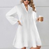 Custom Personalized Flared Sleeve Button Tiered Shirt Dress