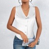 Custom Specialized Women's V-Neck Sleeveless Button Pocket Vest