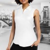 Custom Specialized Sleeveless Polo Shirts Zip Up Sports Tank Tops