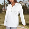 Custom Personalized Women's Lapel Half Zip Long Sleeve T-Shirt