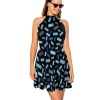 High-Neck Lace Sleeveless Dress