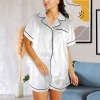 Custom Personalized Women's Lapel Pocket Button Short Pajama Sets