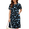 Round-Neck Drawstring Waist Pocket Dress