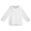 Women's Loose Chiffon V-Neck Puff Sleeve Blouse