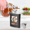 8oz Black Leather Hip Flask