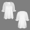 Custom Individualized V-Neck Ruffle Puff Sleeve T Shirts