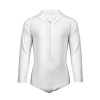All-Over Print Girls' Long Sleeve Zip-Up One-Piece Swimsuit