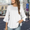 Custom Personalized Crew Neck Layered Flare Sleeve Blouse