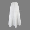 Custom Individualized Tie Front High Waist Frill Hem Maxi Skirt