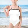 All-Over Print Girls' Spaghetti Strap Ruffle Swimsuit