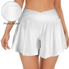 Custom Personalized Women's 2 in 1 Crossover Pockets Sports Shorts