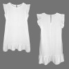 Custom Individualized Round Neck Ruched Sleeve Ruffle Hem Dress