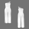 Custom Specialized Women's Straps One Shoulder Pocket Wide Leg Jumpsuit