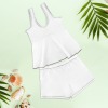All-Over Print Women's Vest Skirt Split Swimsuit