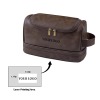 Dark Brown PU Toiletry Bag (Front Custom)（Made In USA）