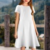Custom Personalized Short Sleeve Flowy Hem Girls Dress