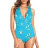 Women's Plunge Halter Backless Swimsuit