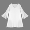 Custom Individualized V Neck Layered Flared Sleeve Dress