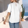 Custom Personalized Round Neck Ruffle Puff Sleeve Blouses
