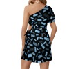 One-Shoulder Openwork Dress