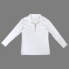 Custom Personalized Women's Lapel Half Zip Long Sleeve T-Shirt