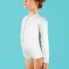 All-Over Print Girls' Long Sleeve Zip-Up One-Piece Swimsuit