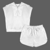 Custom Personalized Short Sleeve Lapel Half Zip Top & Drawstring Shorts Set