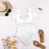 Women's Ruffle Sleeve High-Waisted Bikini Set