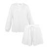 All-Over Print Women's Long Sleeve Mid-Length Shorts Pajama Set