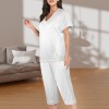 Custom Specialized Women's V-Neck Short Sleeve&Capri Pants Pocket Pajama Sets