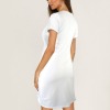 Custom Specialized Short Sleeve Wrap Bodycon Ruched Tie Waist Dress
