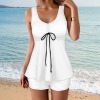 All-Over Print Women's Vest Skirt Split Swimsuit