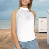 Custom Individualized Sleeveless Choker Neck Blouse