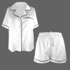 Custom Personalized Women's Lapel Pocket Button Short Pajama Sets