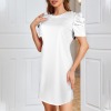 Custom Personalized Puff Sleeve Keyhole Back Dress